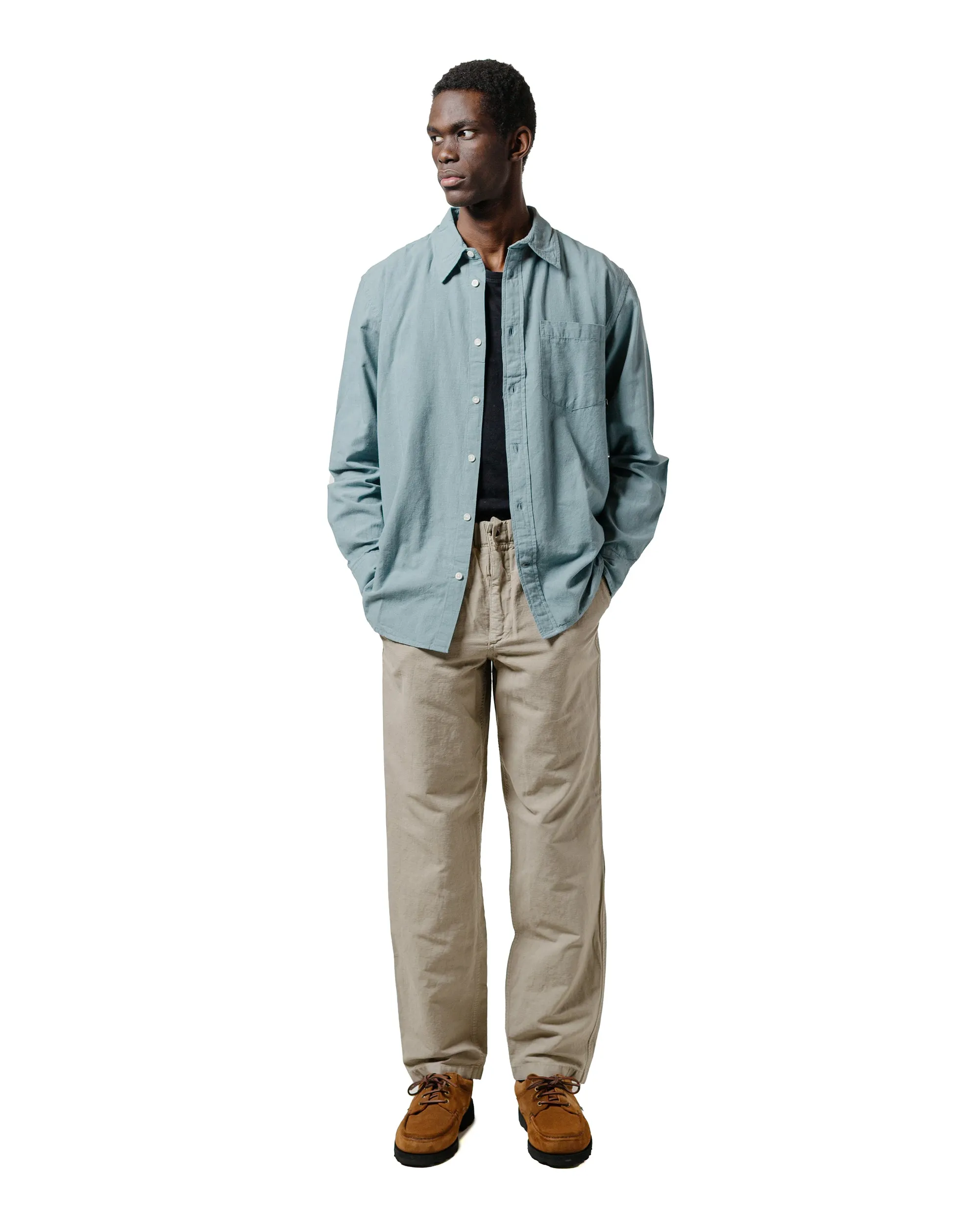 Norse Projects Algot Relaxed Cotton Linen Shirt Greyish Blue