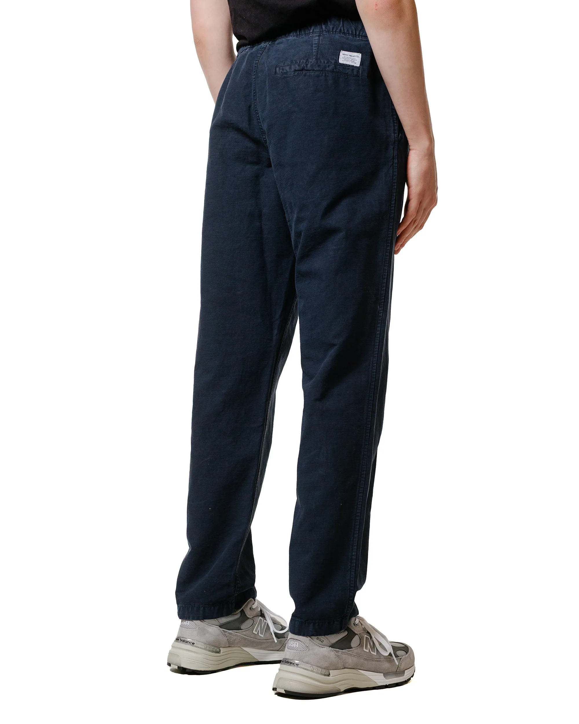 Norse Projects Ezra Relaxed Cotton Linen Trouser Dark Navy