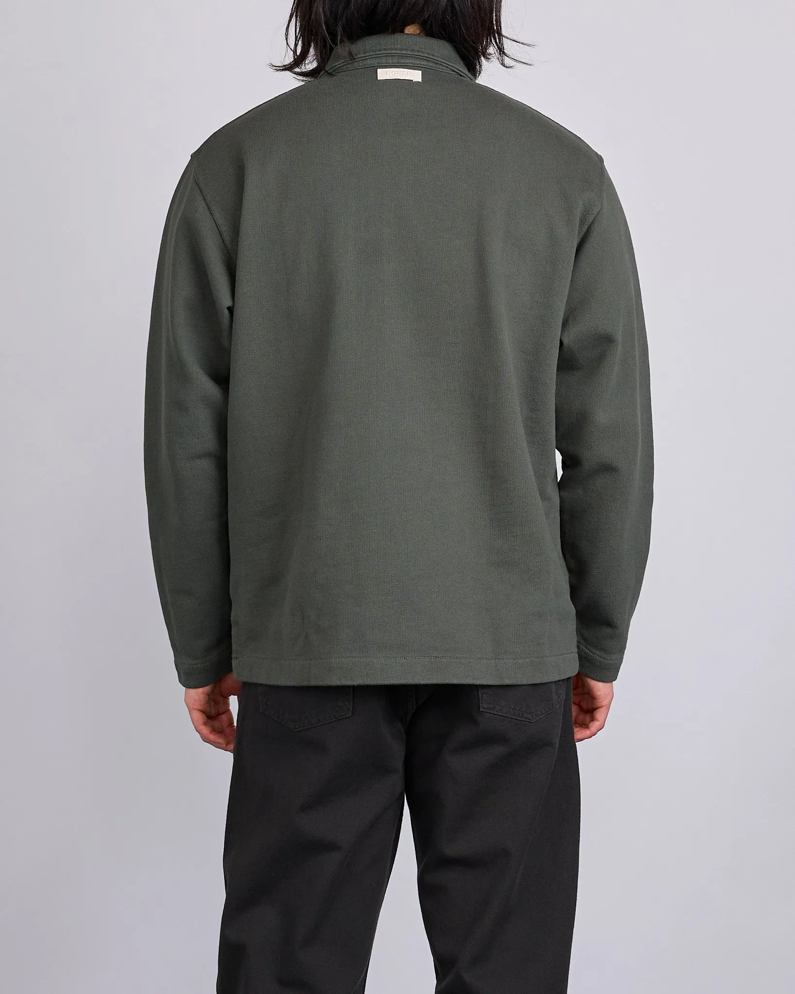 Norse Projects Fraser Relaxed Organic Loopback LS Black Olive