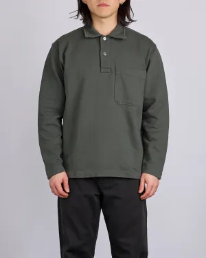 Norse Projects Fraser Relaxed Organic Loopback LS Black Olive