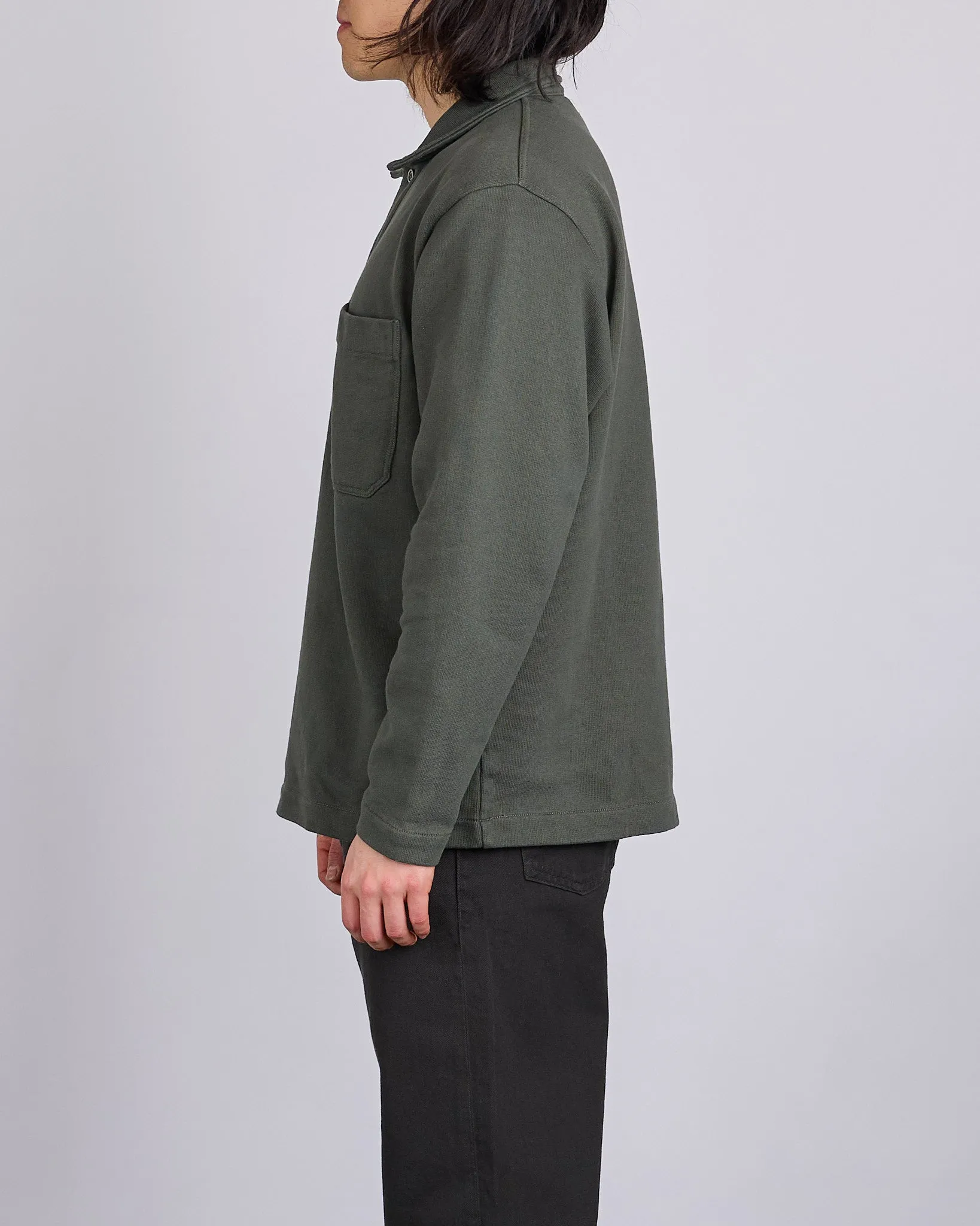Norse Projects Fraser Relaxed Organic Loopback LS Black Olive