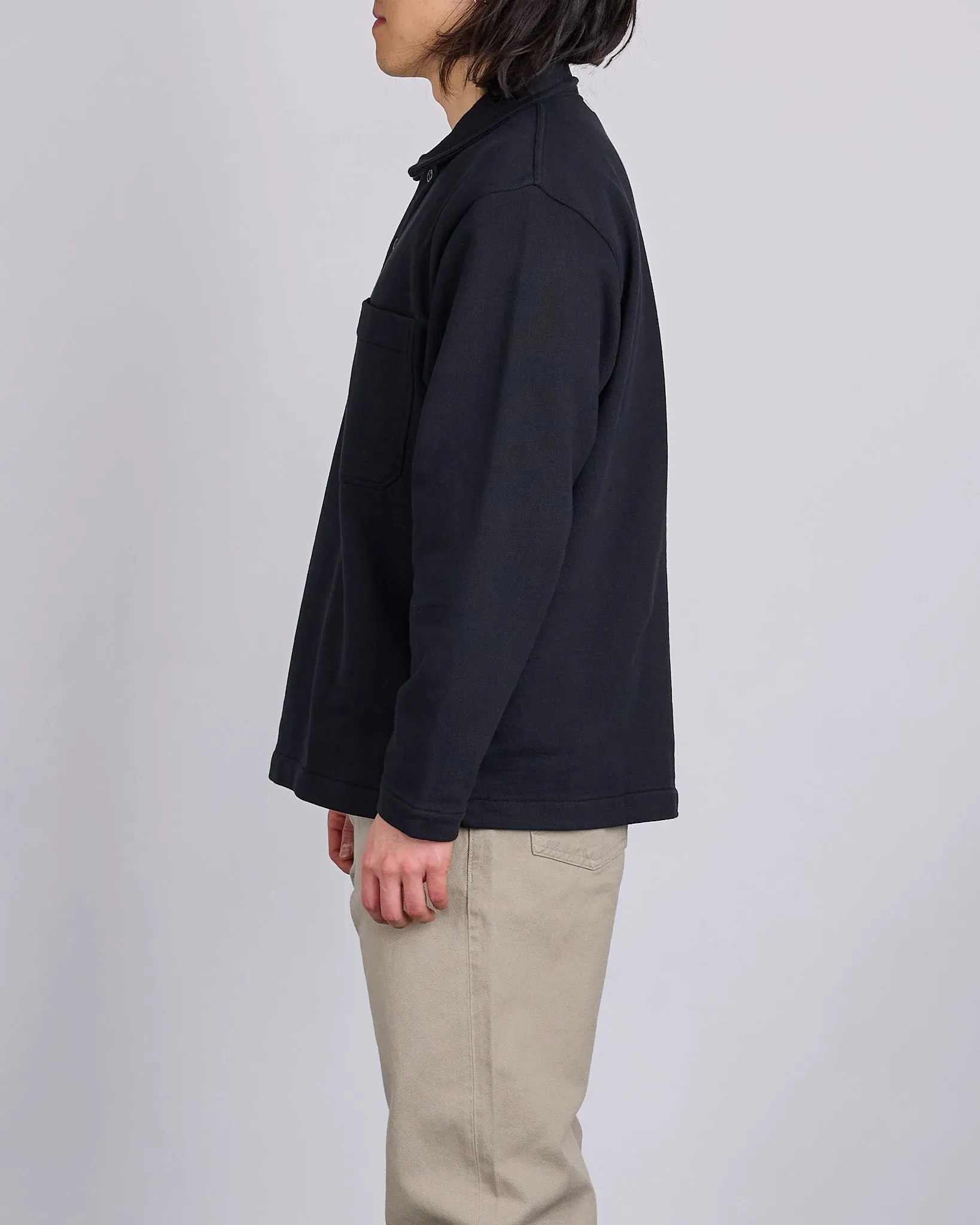 Norse Projects Fraser Relaxed Organic Loopback LS Black