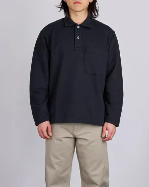Norse Projects Fraser Relaxed Organic Loopback LS Black