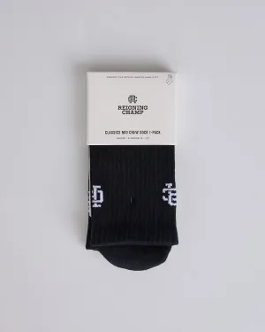 Reigning Champ Knit Classic Crew Sock Black