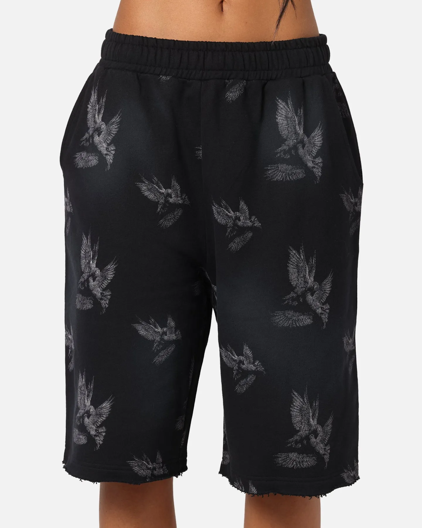 Saint Morta Doves Baggy Sweat Shorts Vintage Black