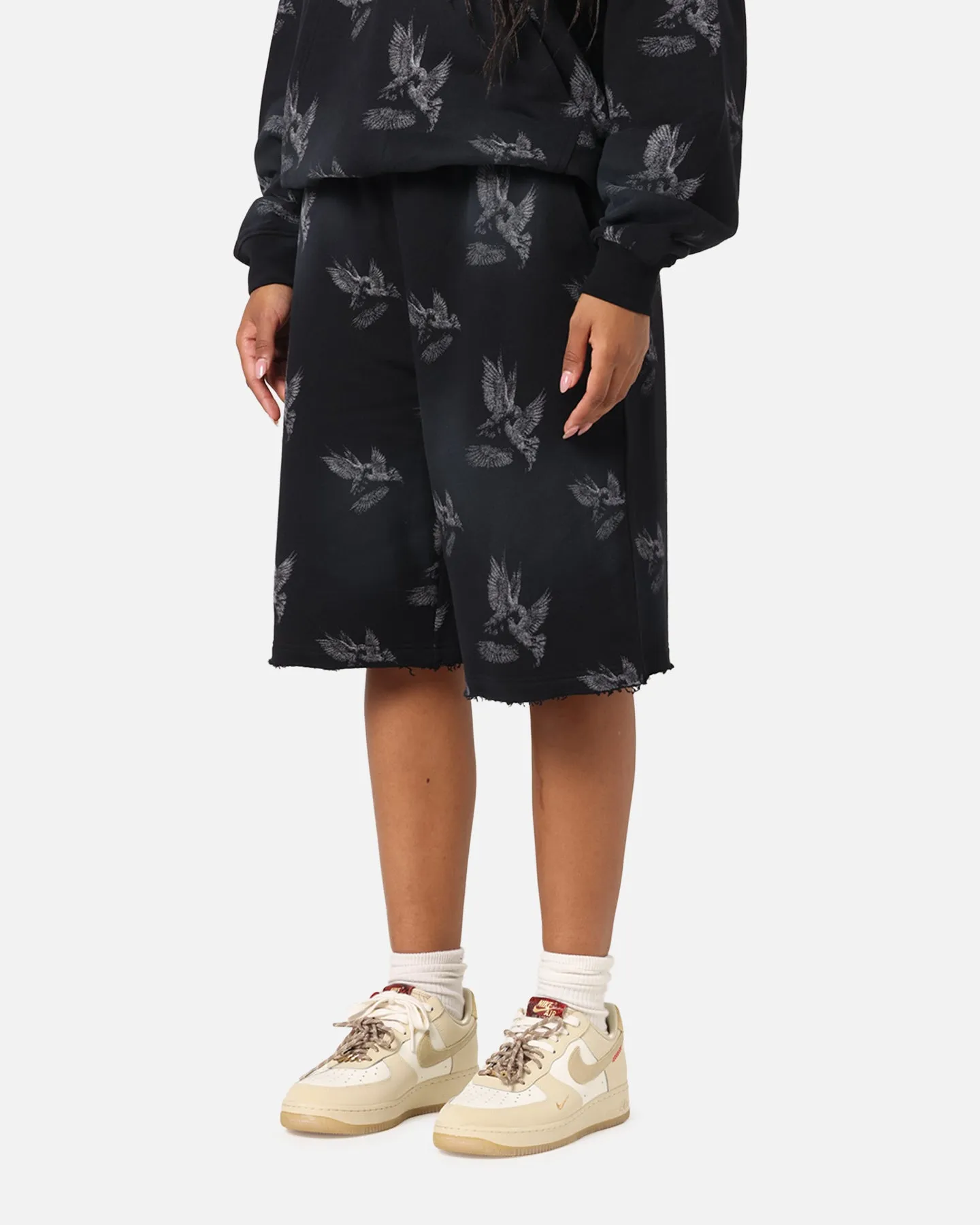 Saint Morta Doves Baggy Sweat Shorts Vintage Black