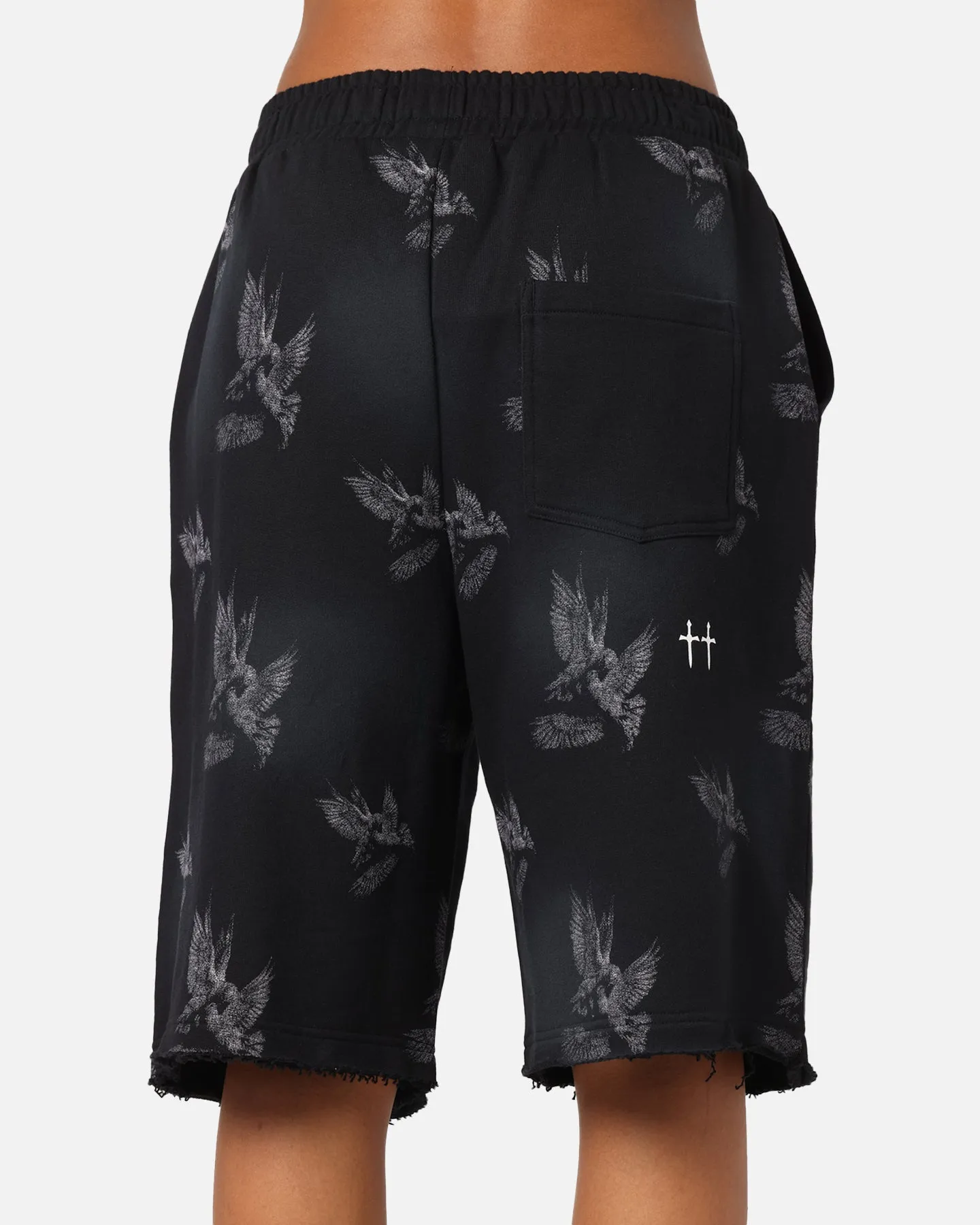 Saint Morta Doves Baggy Sweat Shorts Vintage Black