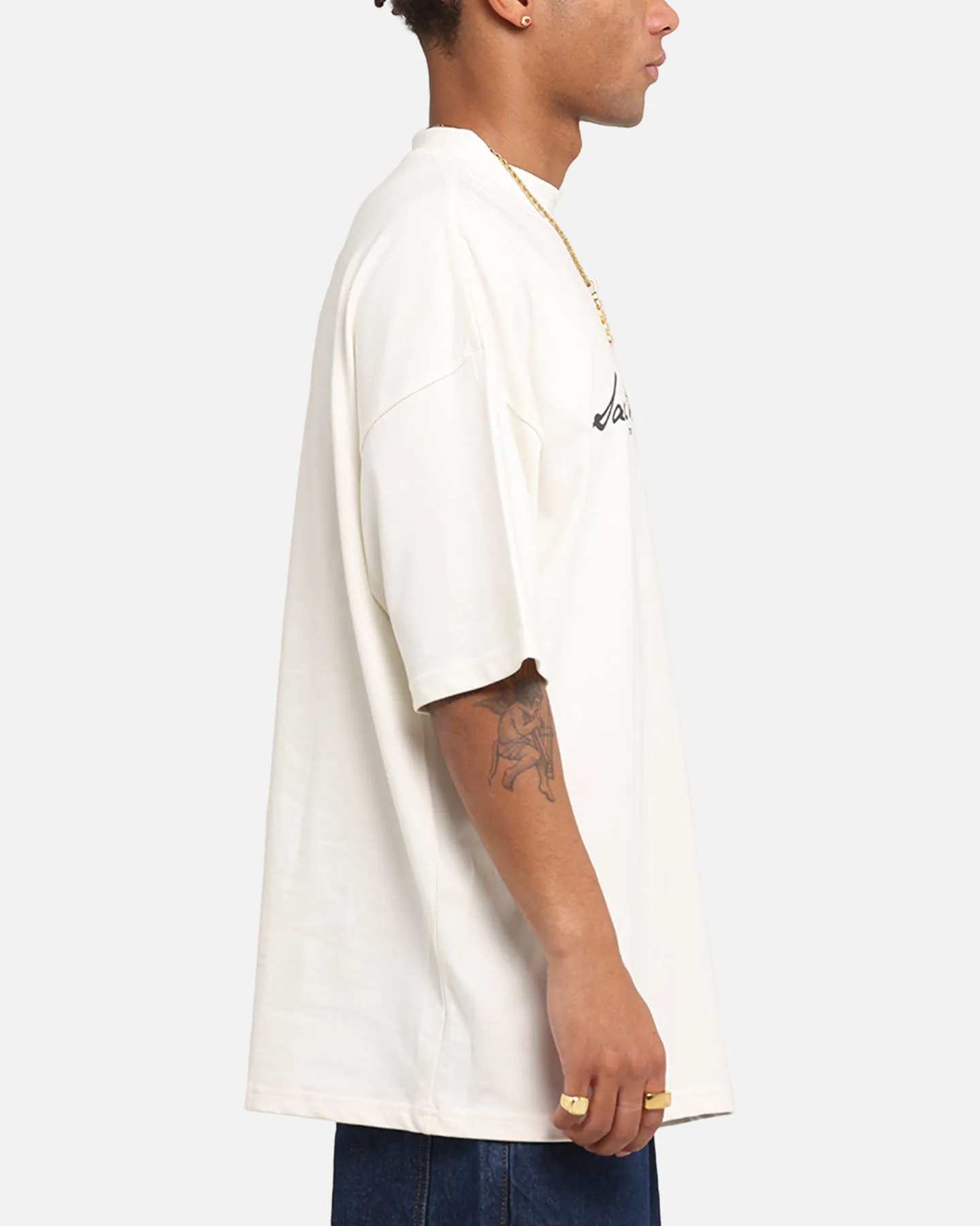 Saint Morta Scripture Mock Neck T-Shirt Off White