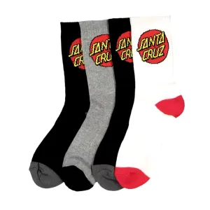 Santa Cruz Classic Dot Sock 4pk Assorted Colours