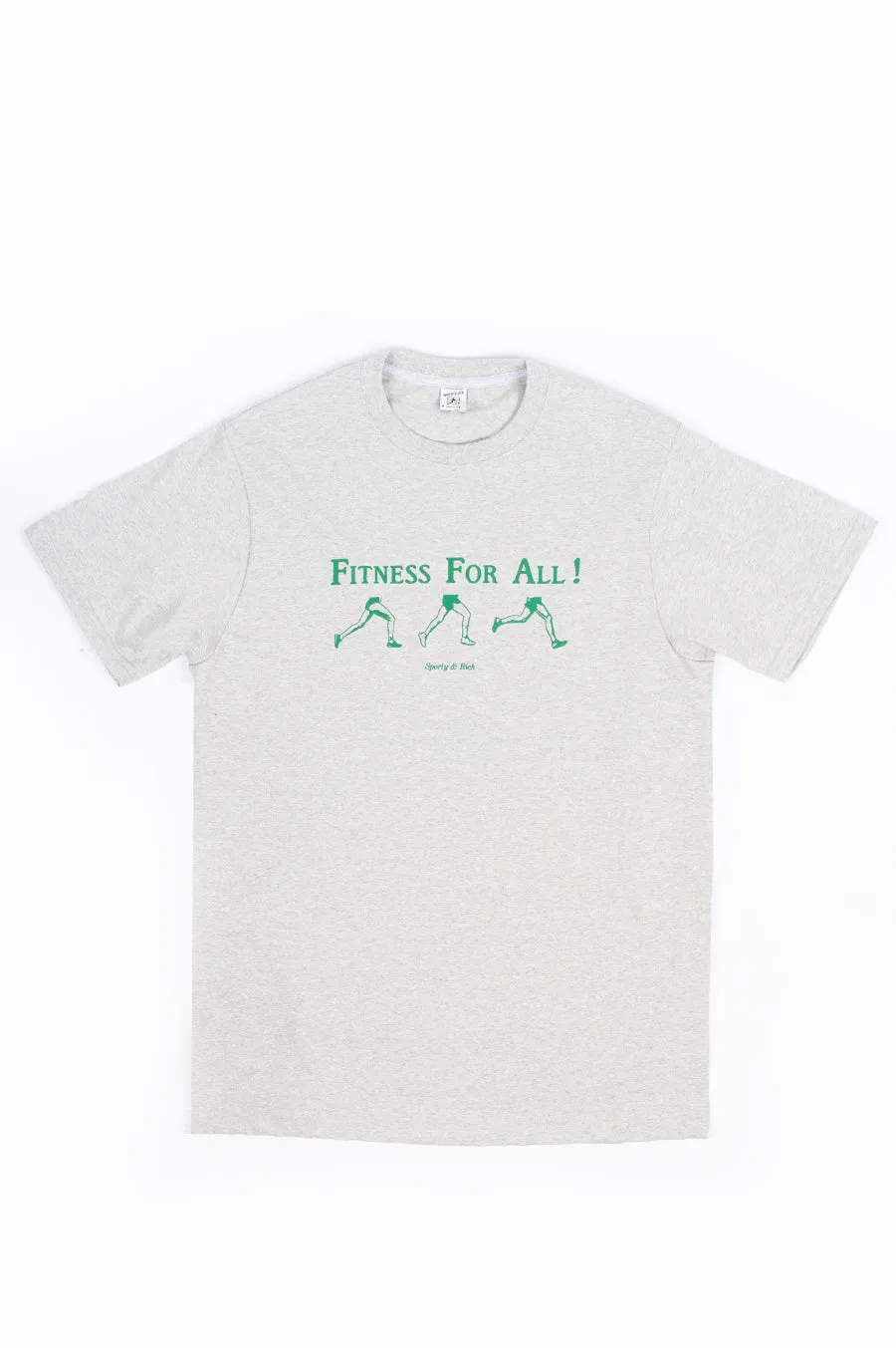 SPORTY AND RICH FITNESS FOR ALL T-SHIRT HEATHER GRAY