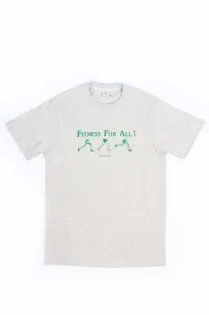 SPORTY AND RICH FITNESS FOR ALL T-SHIRT HEATHER GRAY