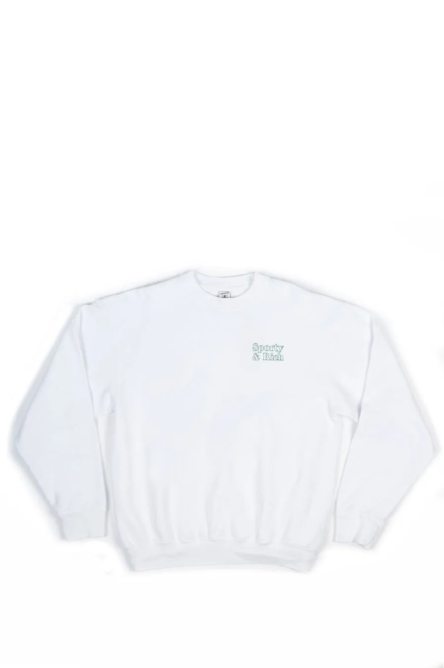 SPORTY AND RICH FUN LOGO CREWNECK WHITE