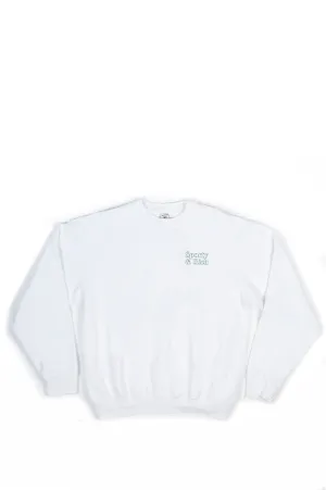SPORTY AND RICH FUN LOGO CREWNECK WHITE