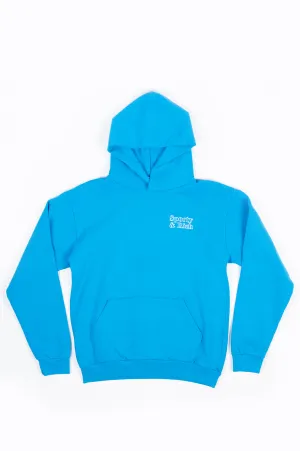 SPORTY AND RICH FUN LOGO HOODIE OCEAN BLUE