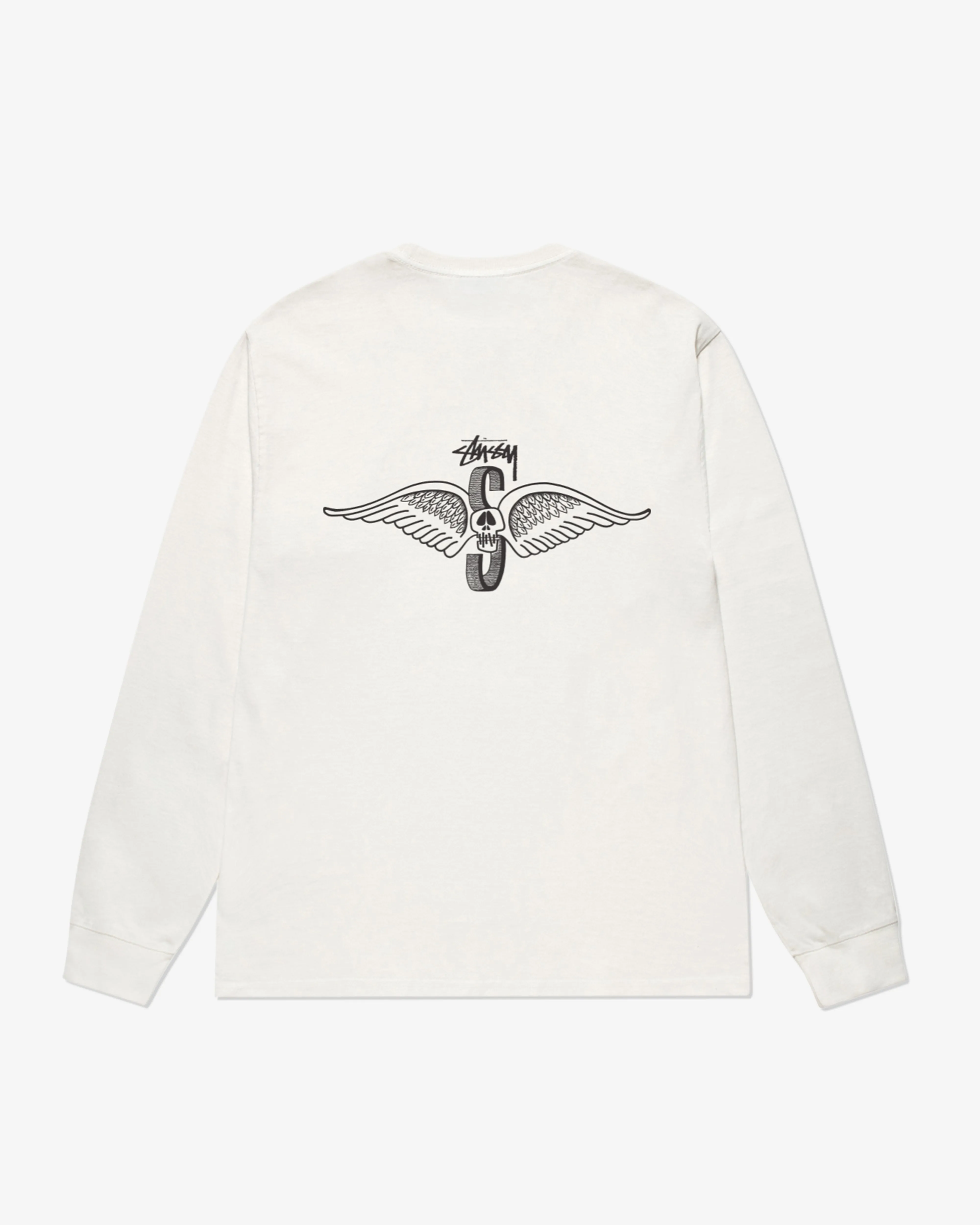 Stssy - Men's Skull Wings Pig. Dyed Long Sleeve T-Shirt - (Natural)